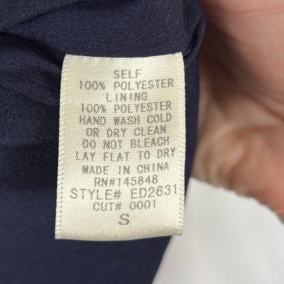 Everly Dress Women's Small Navy White Polka Dot Fit-and-Flare V-Neck Pockets - Picture 10 of 14